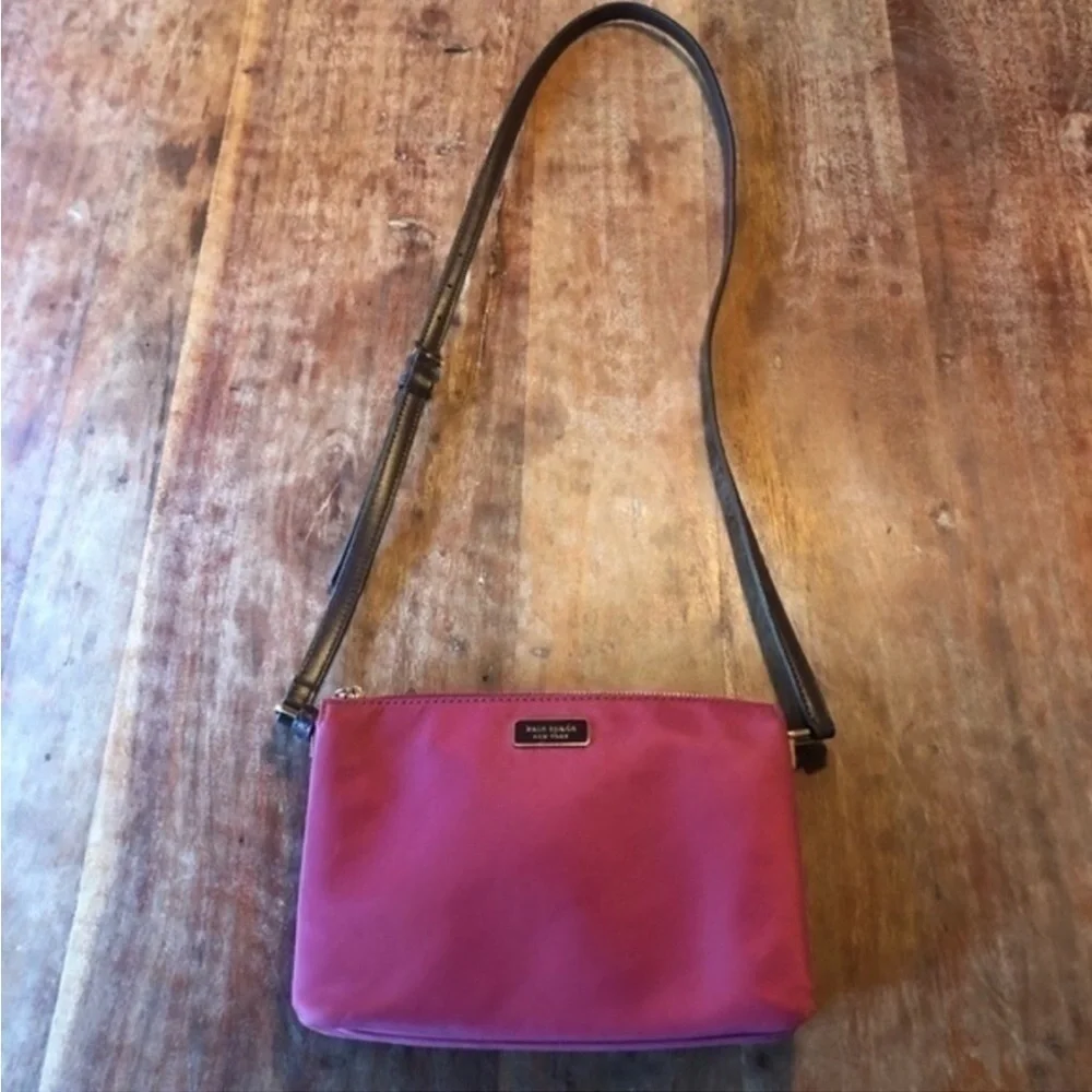 Kate Spade Jackson Triple Gusset Maroon Crossbody Bag